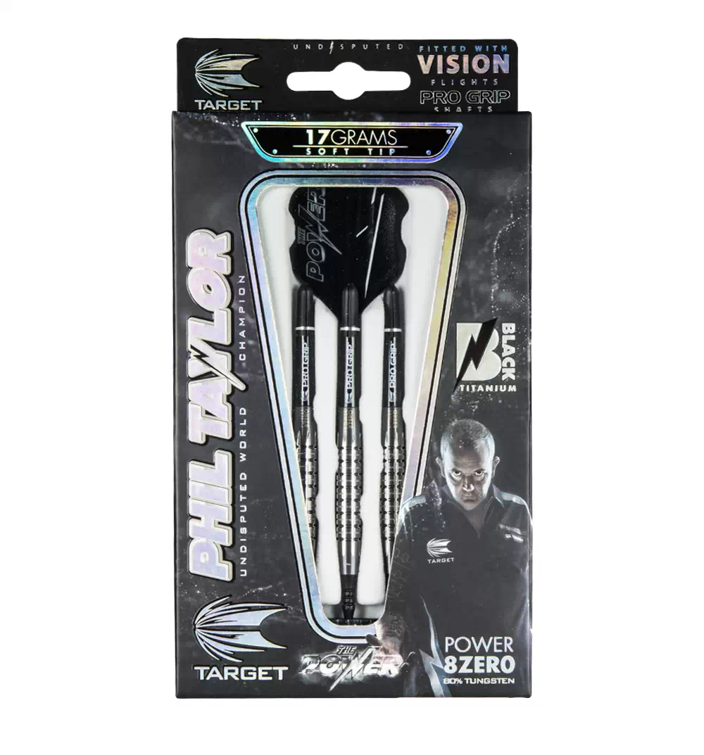 Target Darts Phil Taylor Power 8Zero Black Titanium P8Z3 80% Tungsten 18  grams